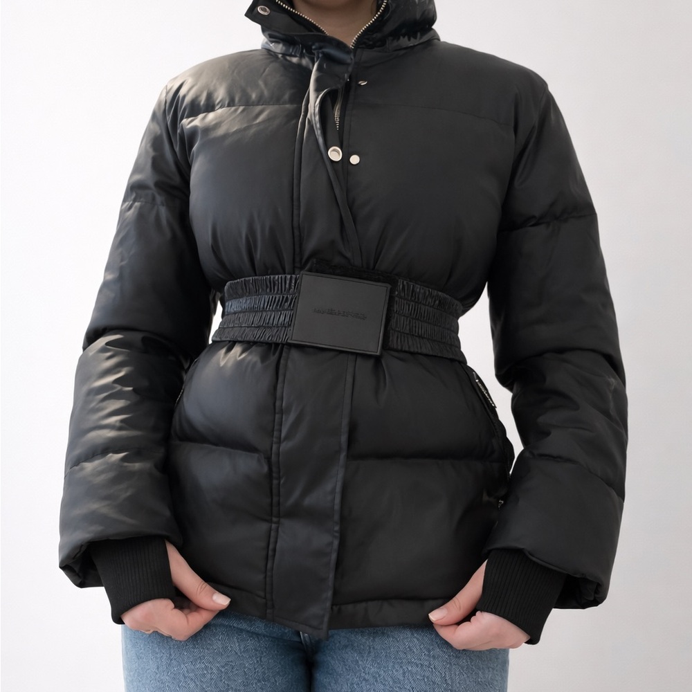 Manière De Voir Matte & High Shine Belted Puffer Jacket
